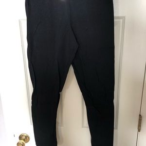 Black Basic Cotton PINK Leggings